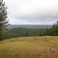 Reclamated drill pad from the Coosa Graphite Project resource area, with a scenic view to the northwest across more Alabama Graphite mineral-lease property in Coosa County